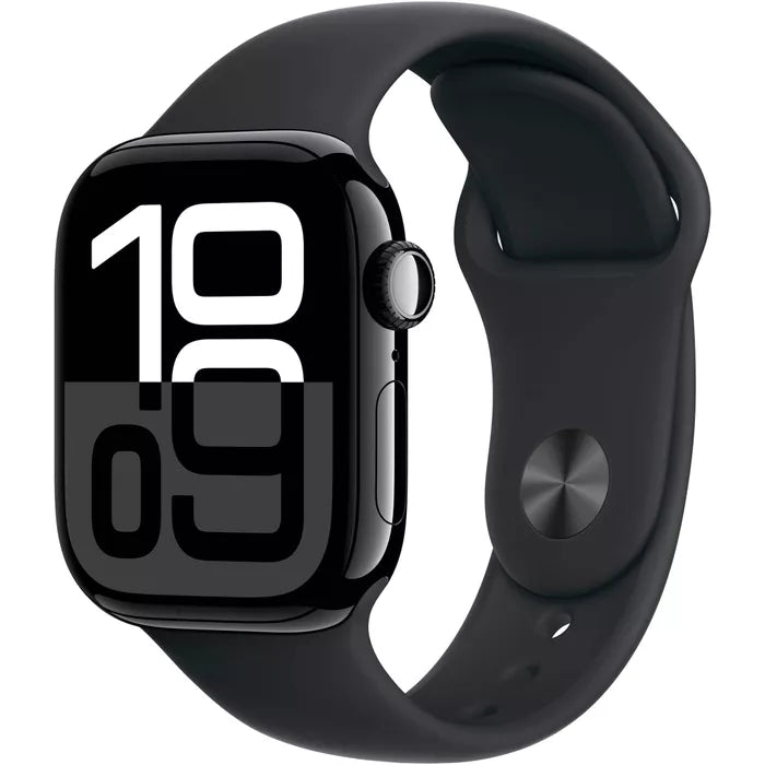 Apple Watch Series 10 (GPS) 42mm Jet Black Aluminum Case with Black Sport Band